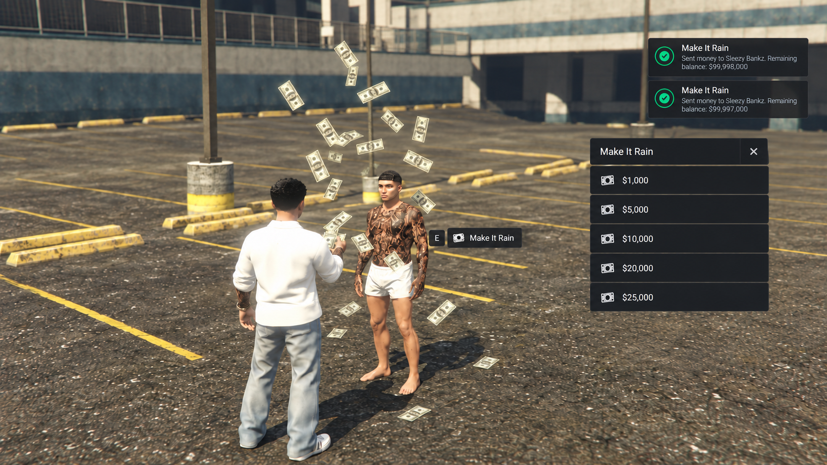 Sleezy Development • Make It Rain System (ESX, QBCore, Qbox, & Standalone)