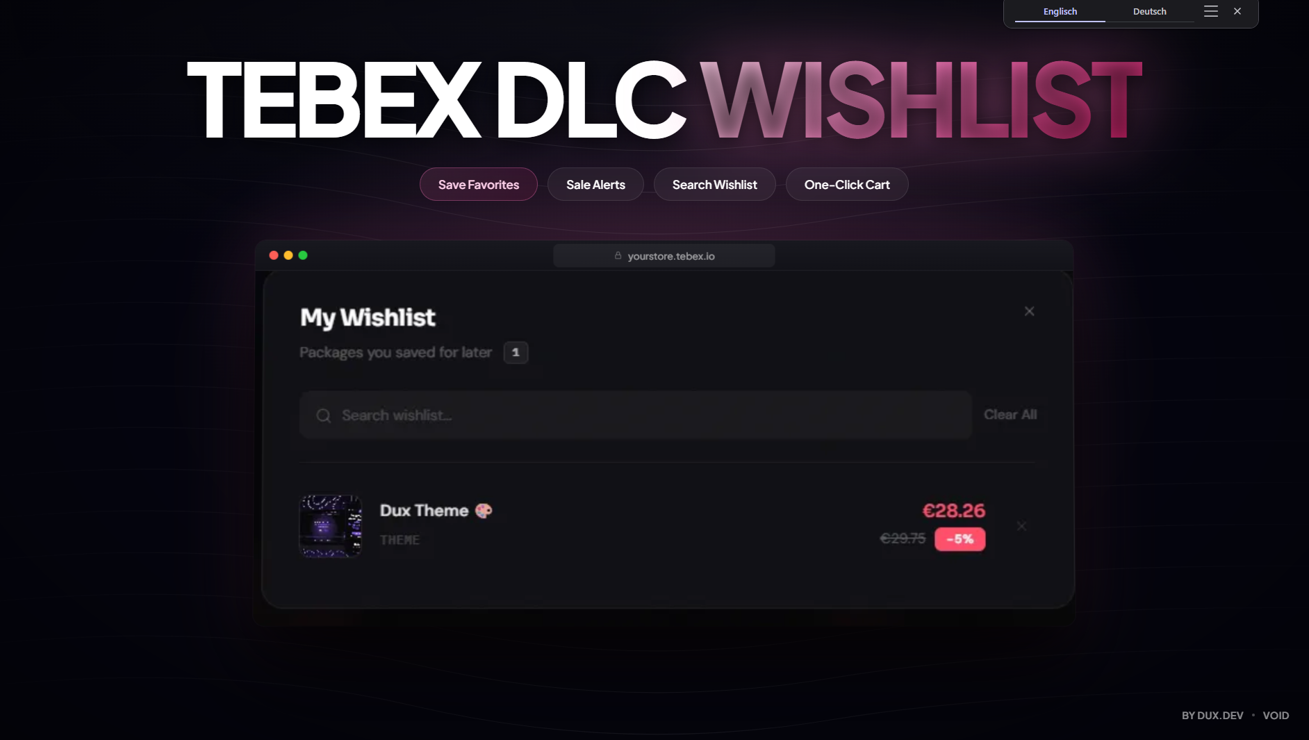 Solace DLC: Wishlist | Solace - Tebex Theme Template