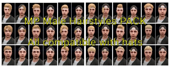 18 hairstyles - Pack MP Male (00-17)