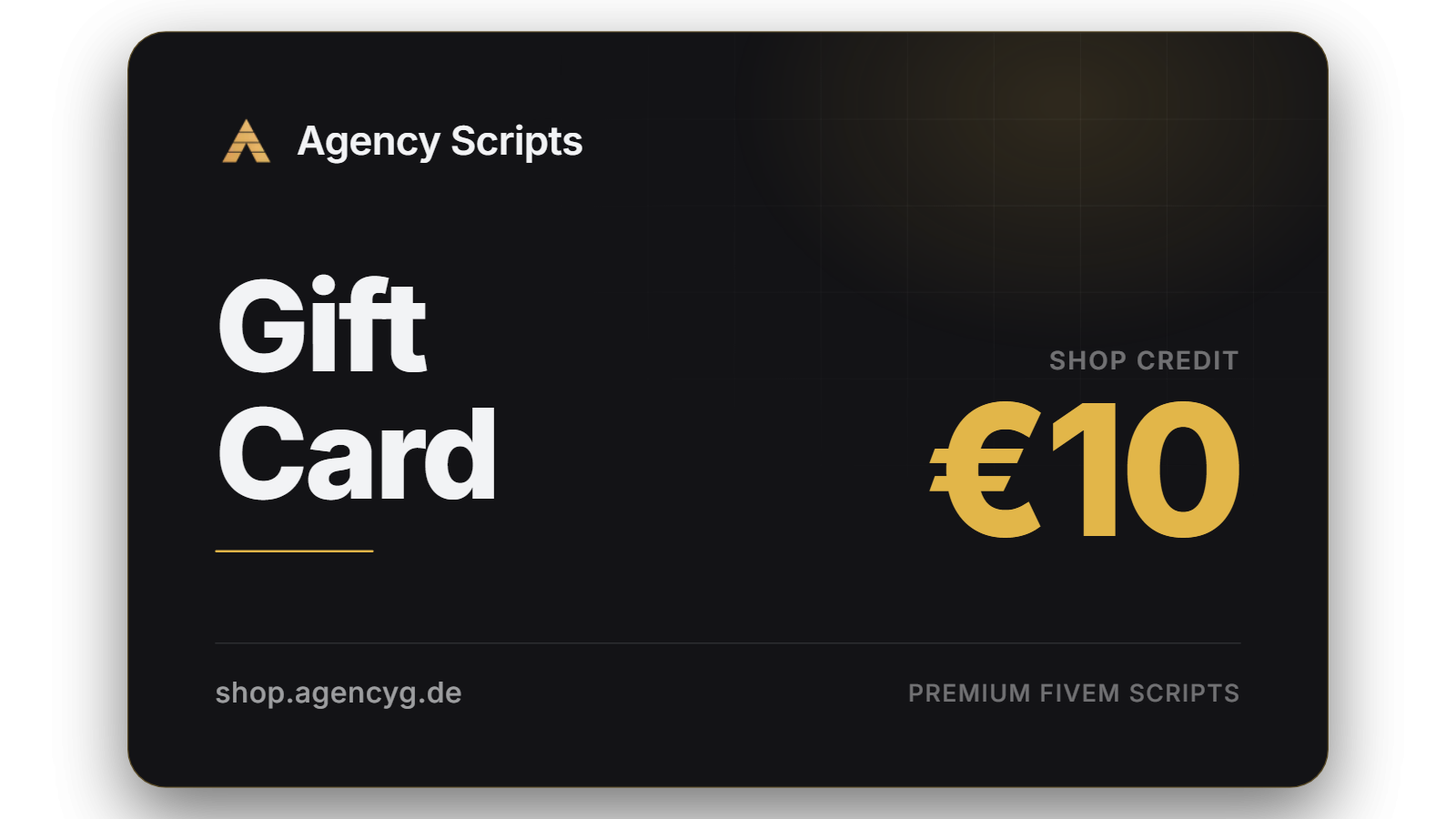 10€ - Gift Card Agency Script