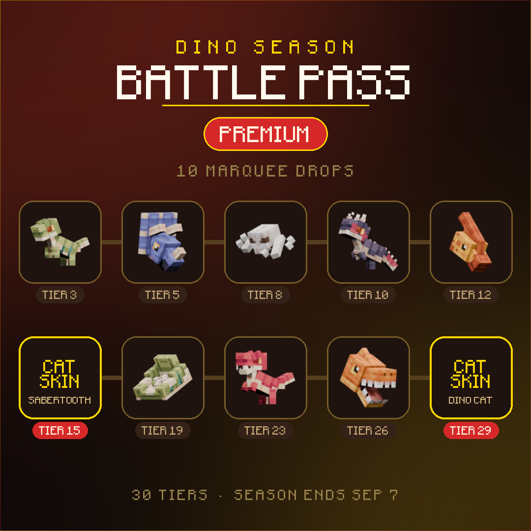 Premium Battle Pass  Season 2 Battle Pass —   ends Sept 30 — cosmetic BattlePass item on the NovaVoid Cat Civilization Minecraft server