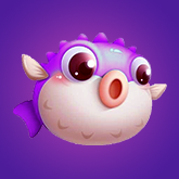 the purple pufferfish