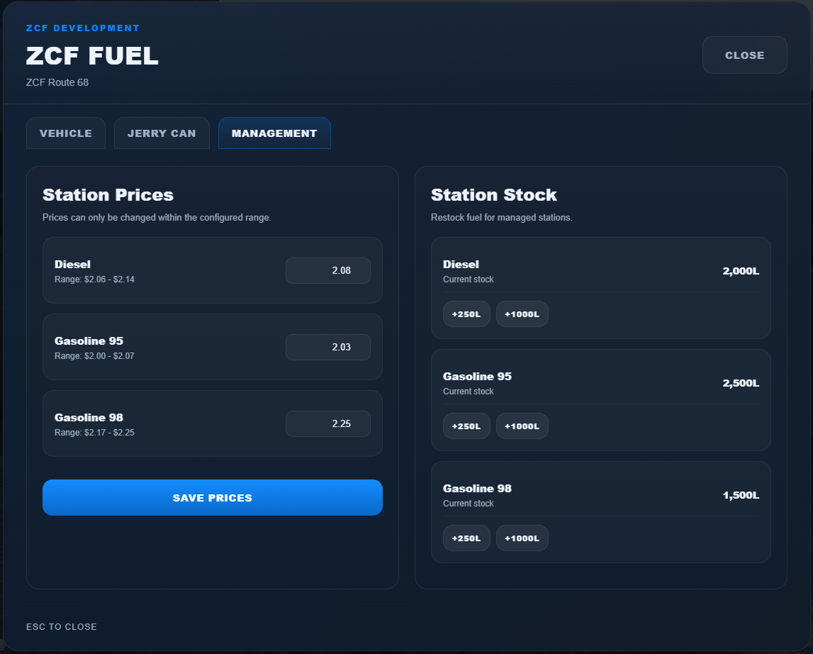 zcf_fuel - Advanced Fuel System