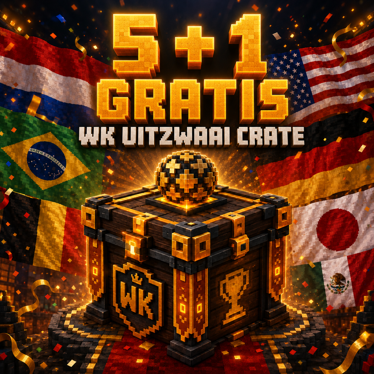 5x WK Uitzwaai Crate + 1 Gratis