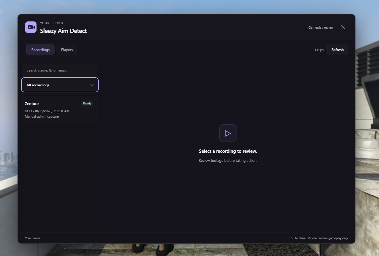 Sleezy Development • Advanced Aim Detection (ESX, QBCore, Qbox, & Standalone)