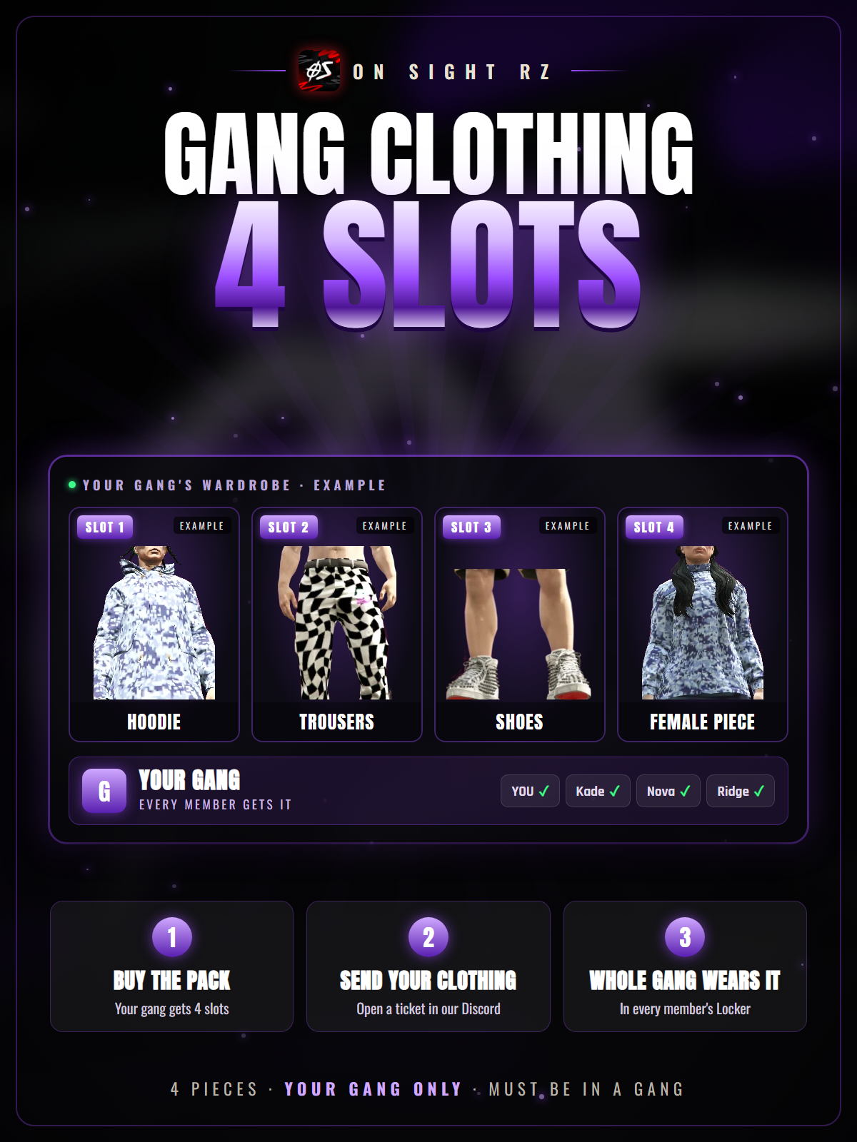 4 GANG Clothing slots