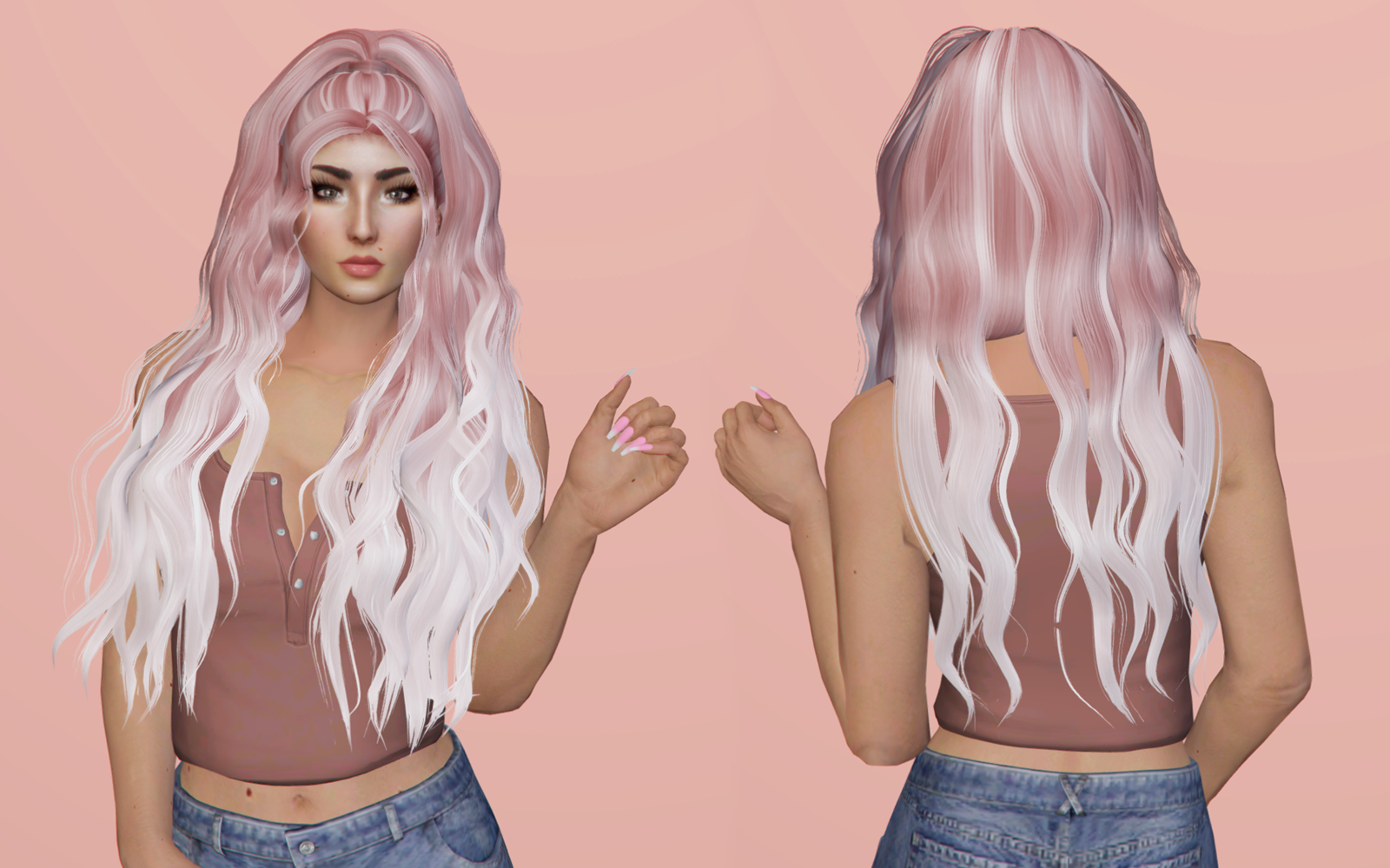 #008 Long Wavy Hairstyle