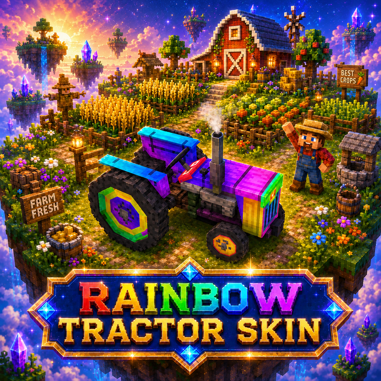 Rainbow Tractor Skin