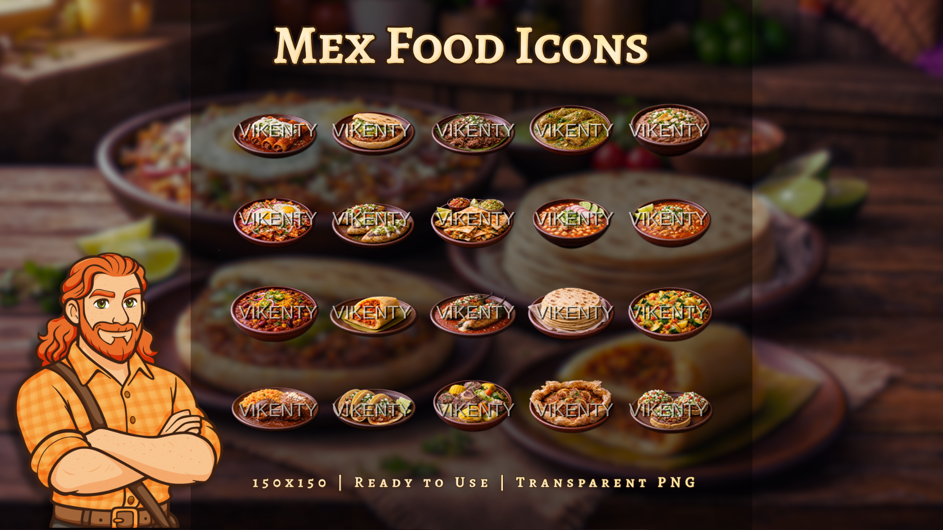 Mexican Food Icons x20 | 01