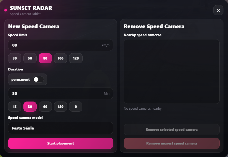 Sunset Speedcams – Advanced Radar System