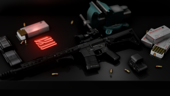 Redline Light Rifle With Attachments