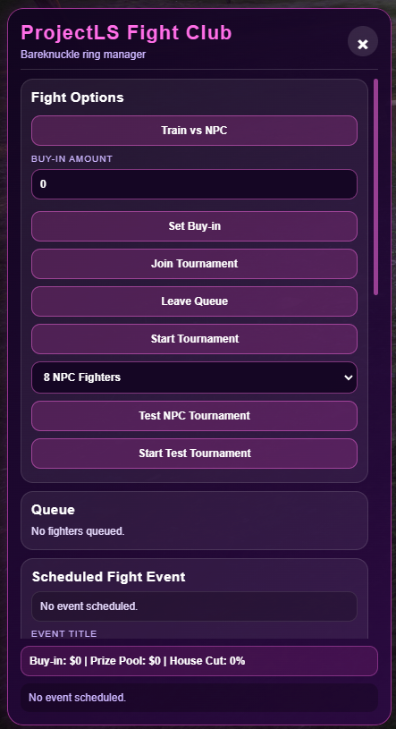 🥊 ProjectLS Fight Club - Advanced Tournament System for RedM