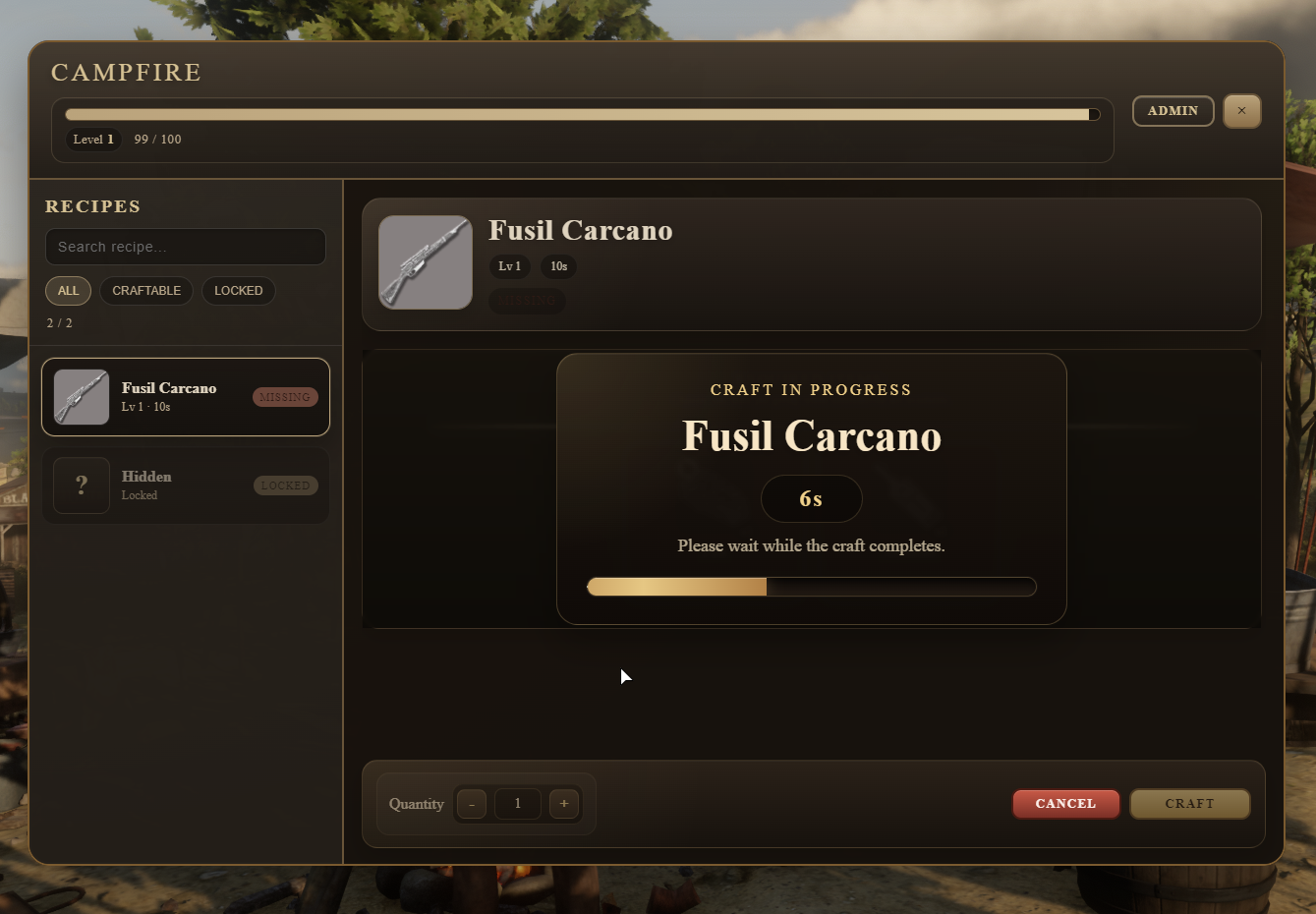 🔨 Craft Menu