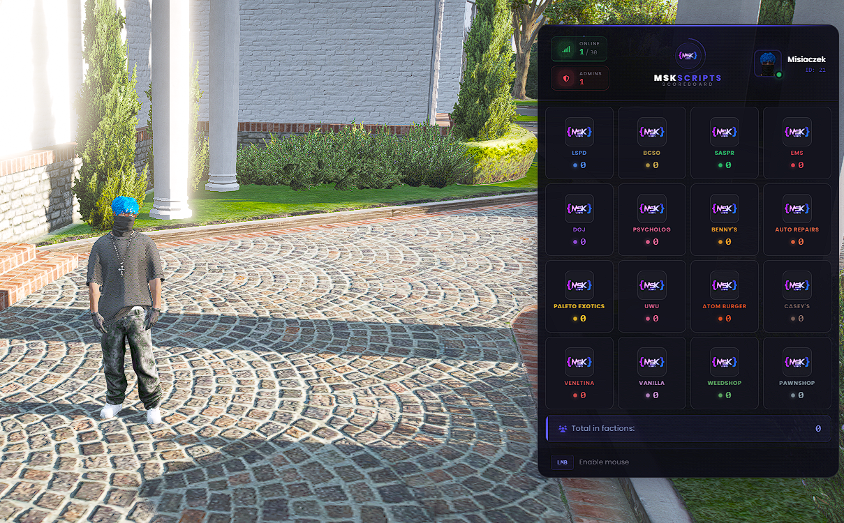 Factions & Heist Scoreboard Source Code [ESX, QB, QBOX, STANDALONE]
