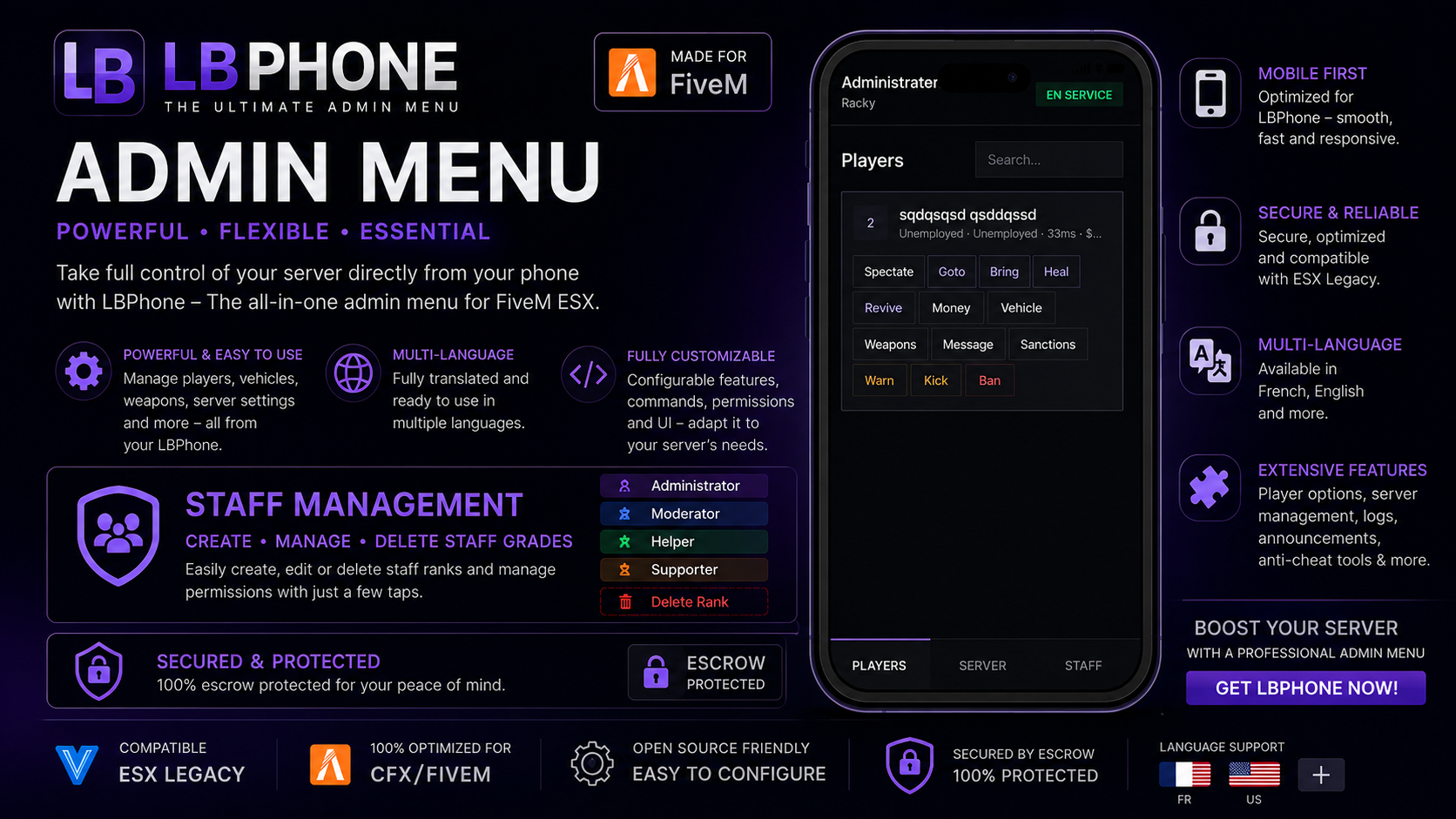 LBPhone Admin Menu – The Ultimate Mobile Administration Solution for FiveM ESX