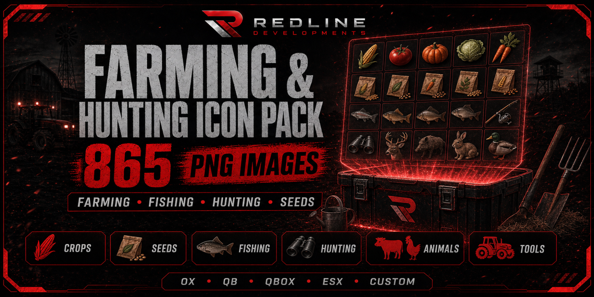Farming, Fishing & Hunting Icon Pack