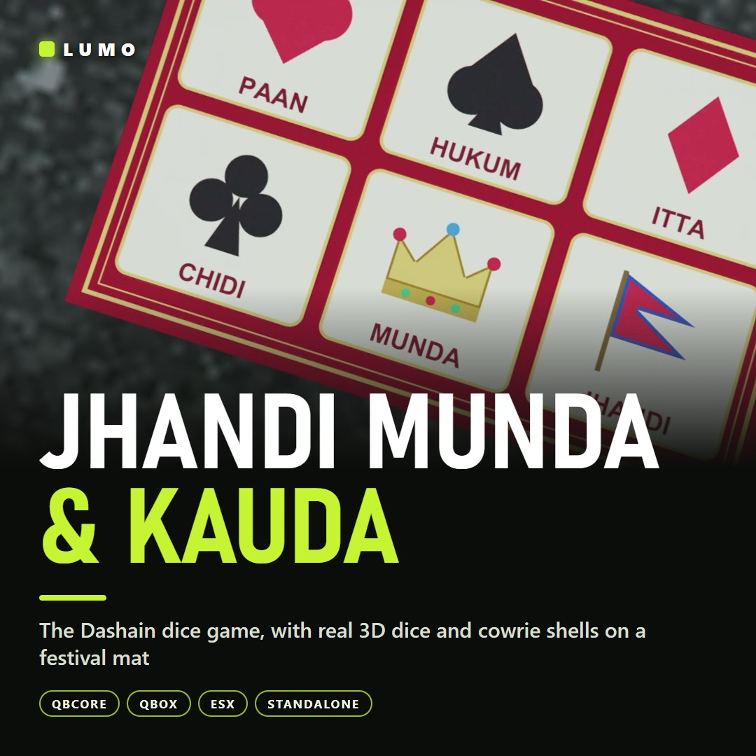 ​Jhandi Munda — 3D Dice & Kauda Betting Table (Escrow)