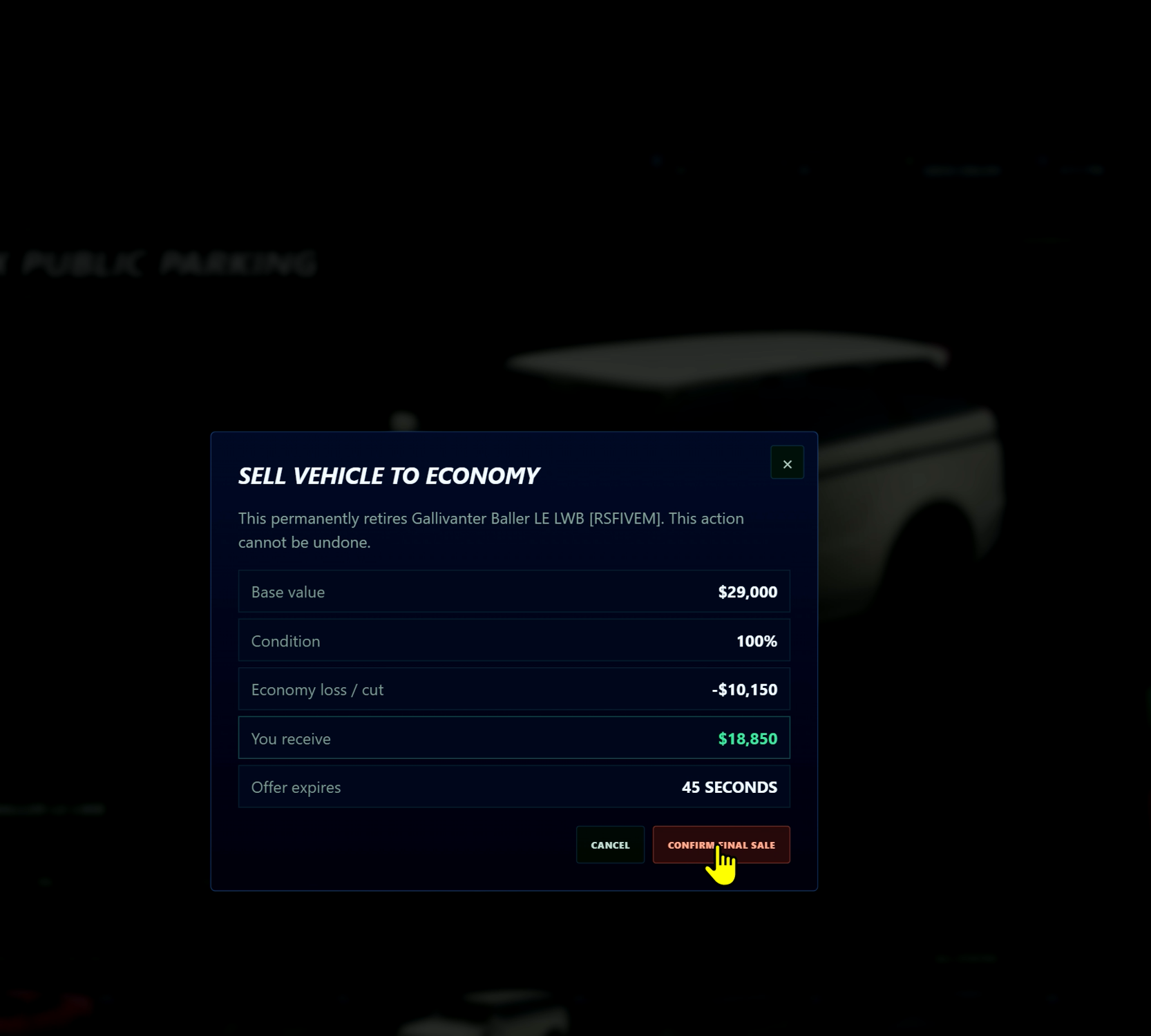 Garages Property, Impound, Delivery and Vehicle Ownership System