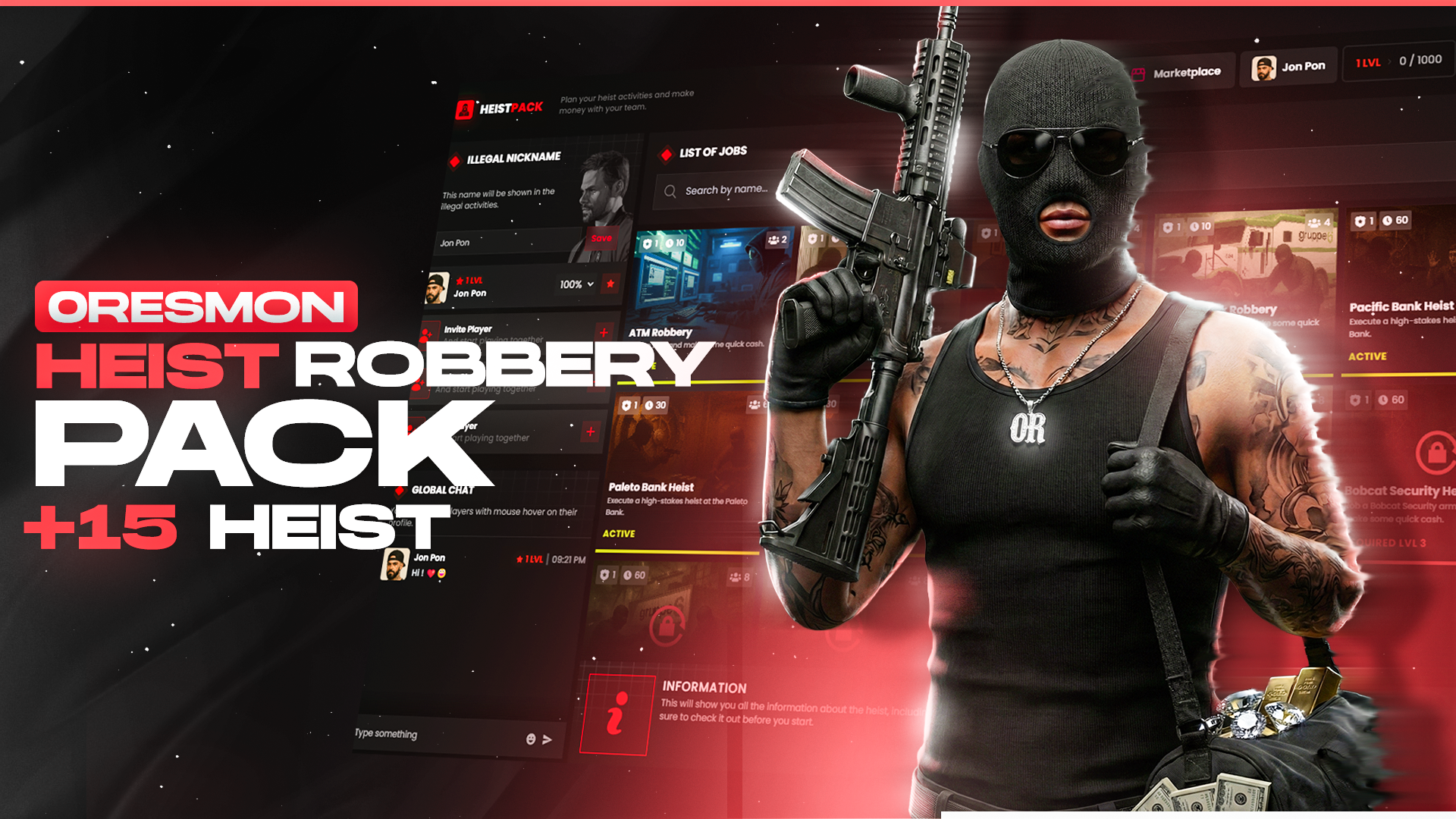 0R-Multiplayer Heist Robbery Pack (15 Robbery) Escrow | 0r