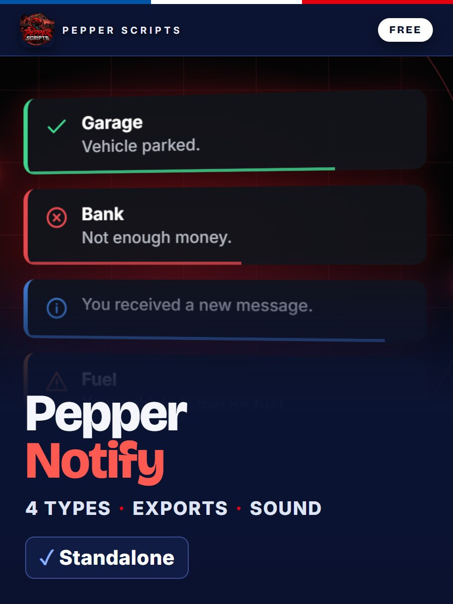 Pepper Notify – Free FiveM Notification System
