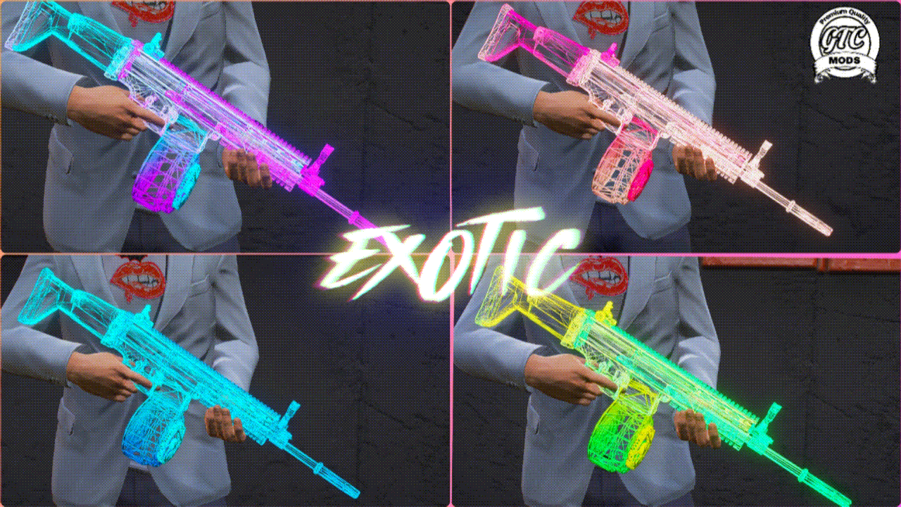 Wireframe Rifle [4 Colour Guns]