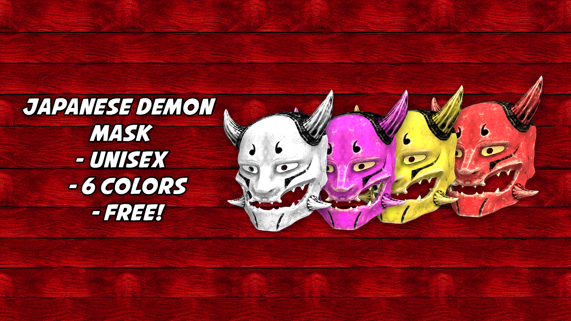Unisex Japanese Demon Mask