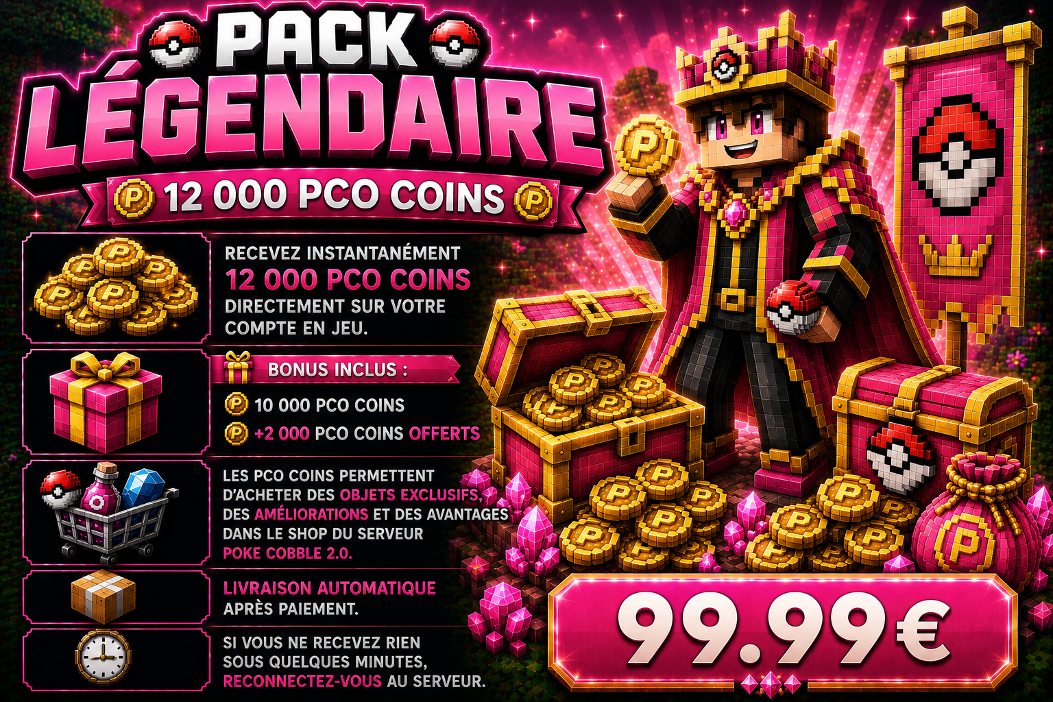 Pack Légendaire – 12 000 PCO Coins