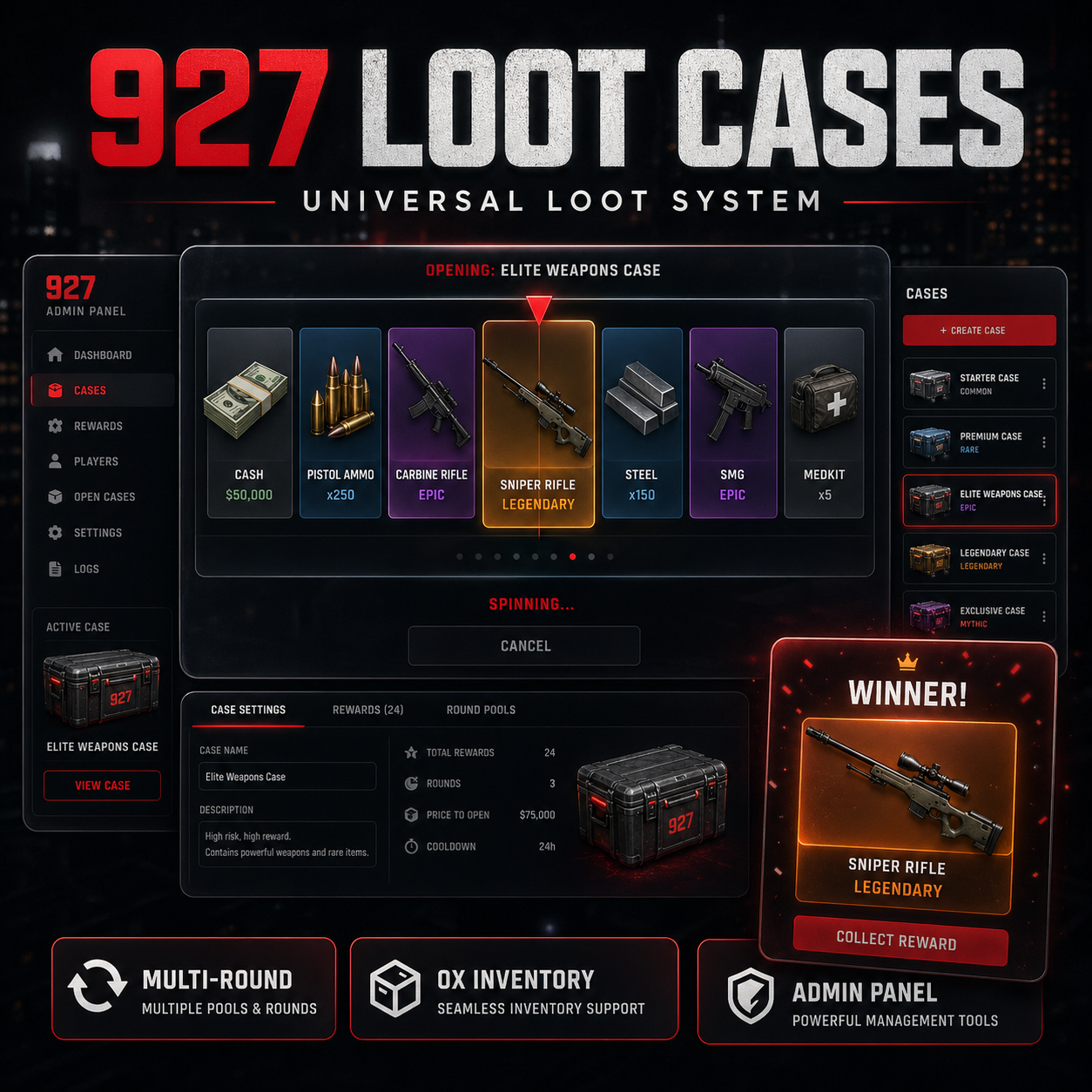 FiveM Loot Box Script — 927 Loot Cases Case Opening [ox_inventory]