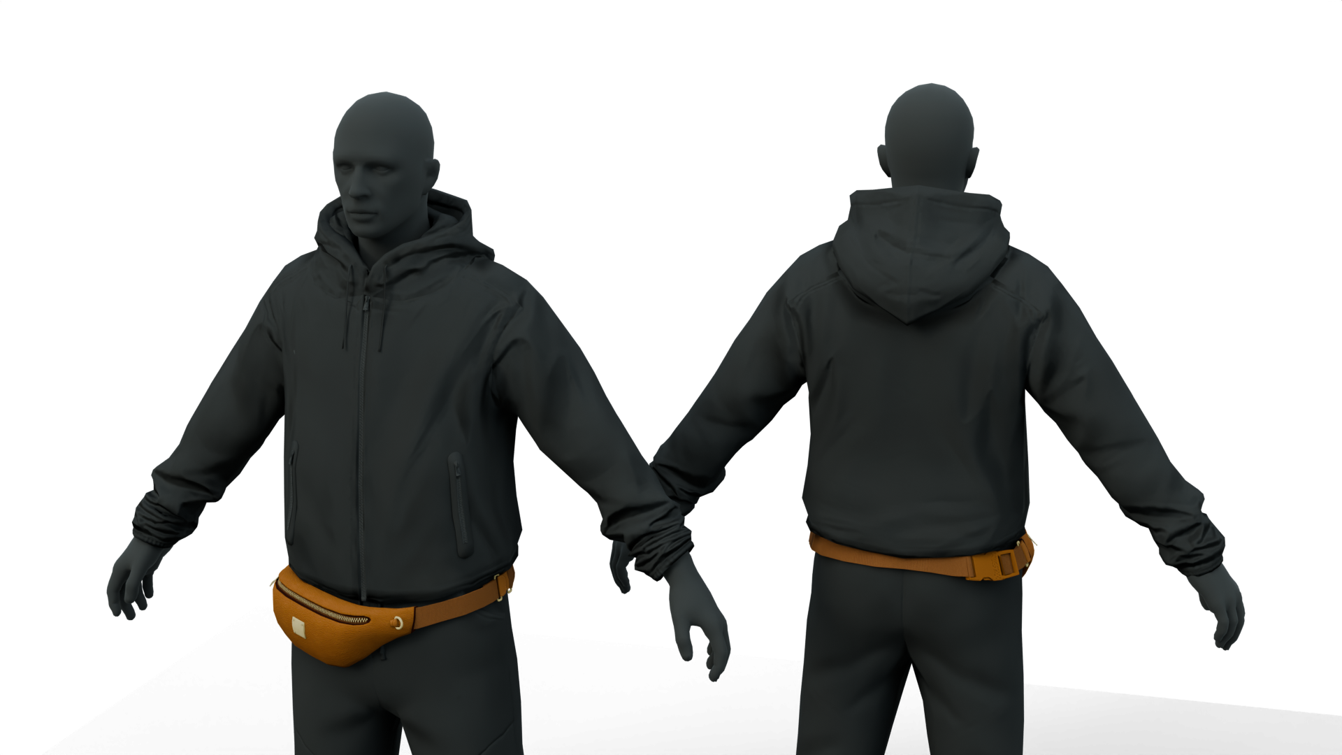 Waist & Belly Bags FiveM 3D Clothing Assets – Outfit-Vorschau 3