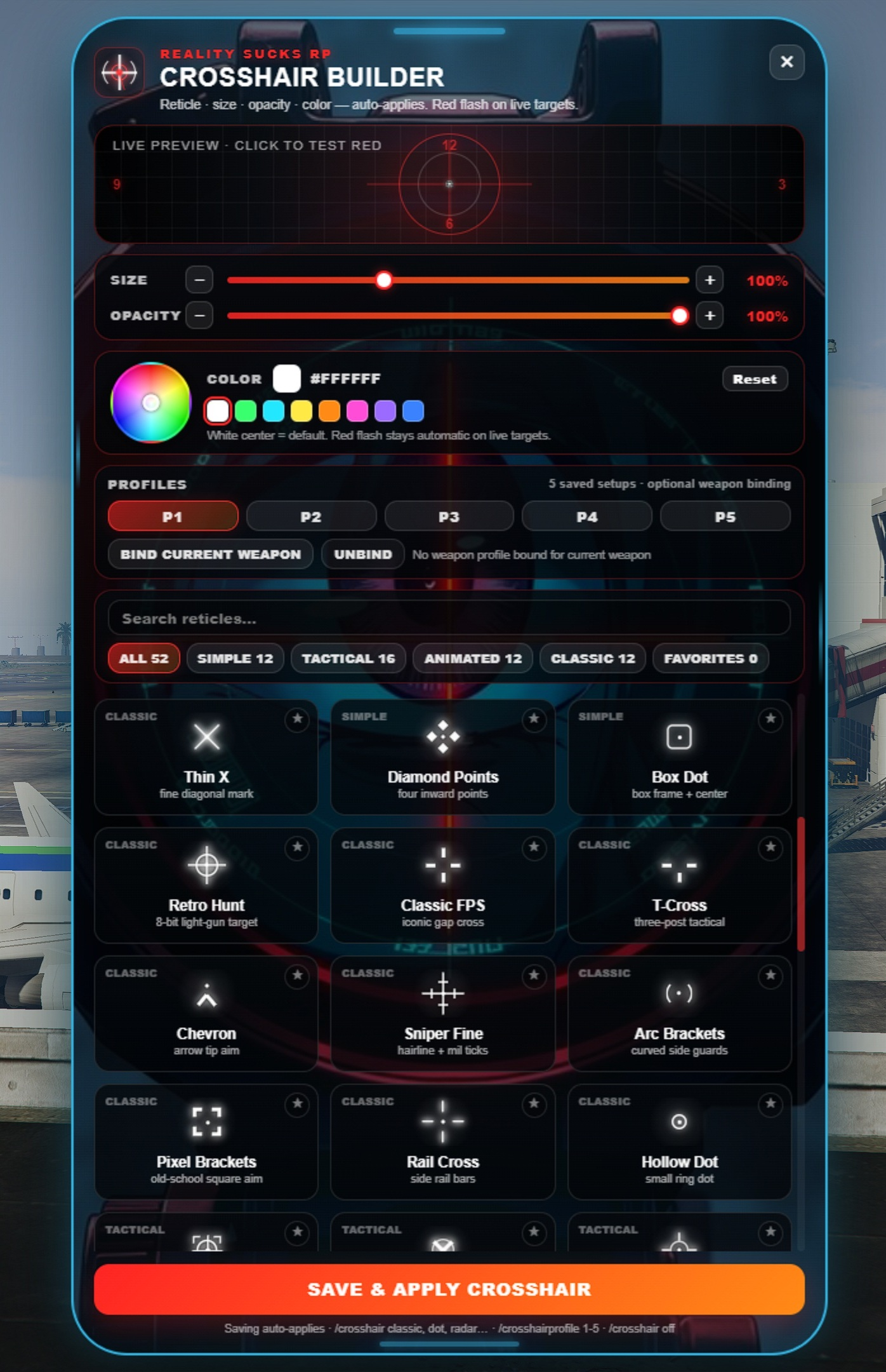50+ Crosshair Weapon Target Icon | Red Live-Target Detection | Weapon Binding
