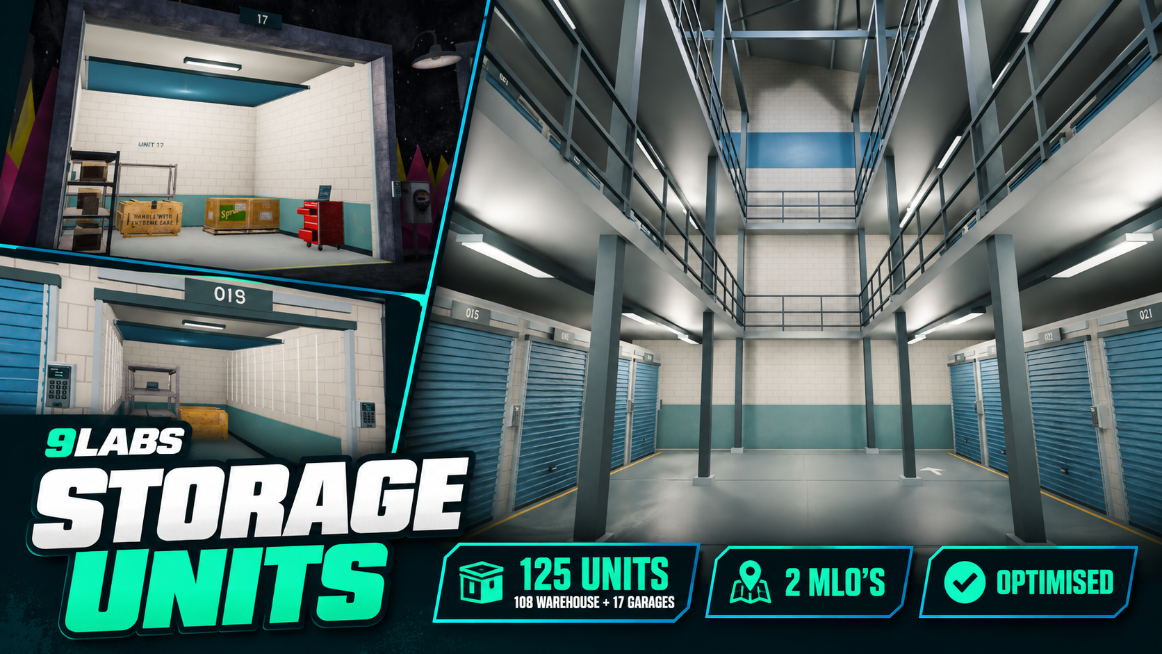 9LABS STORAGE UNITS + 2 MLO'S