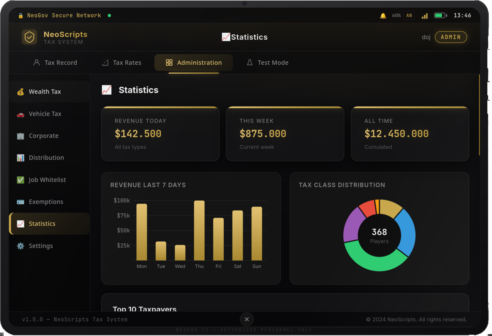 NeoScripts Tax System