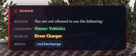 Vehicle Perms