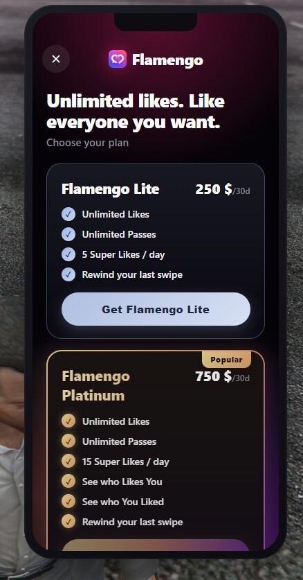 Flamengo — The REAL Dating App for FiveM | Real Matches · Real Players · Double Dates 10