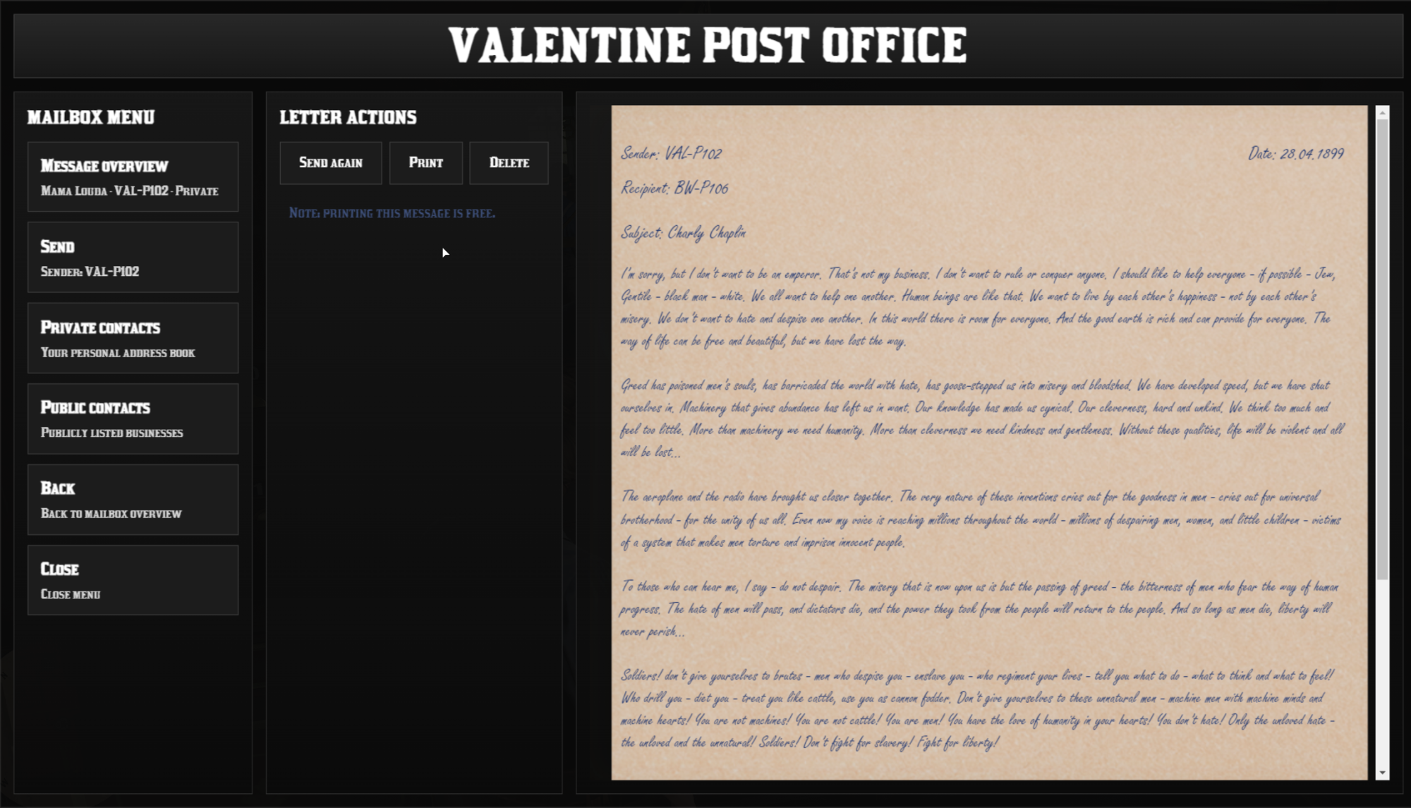 MF_Postal_Service - An immersive Mailing Script