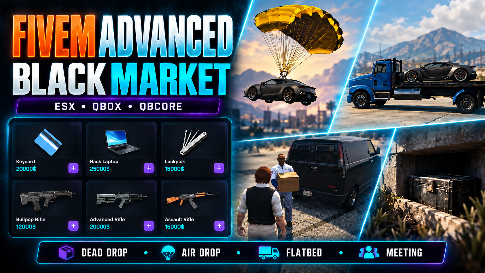 Fivem Advanced Blackmarket Script | ESX | Qbox | QbCore
