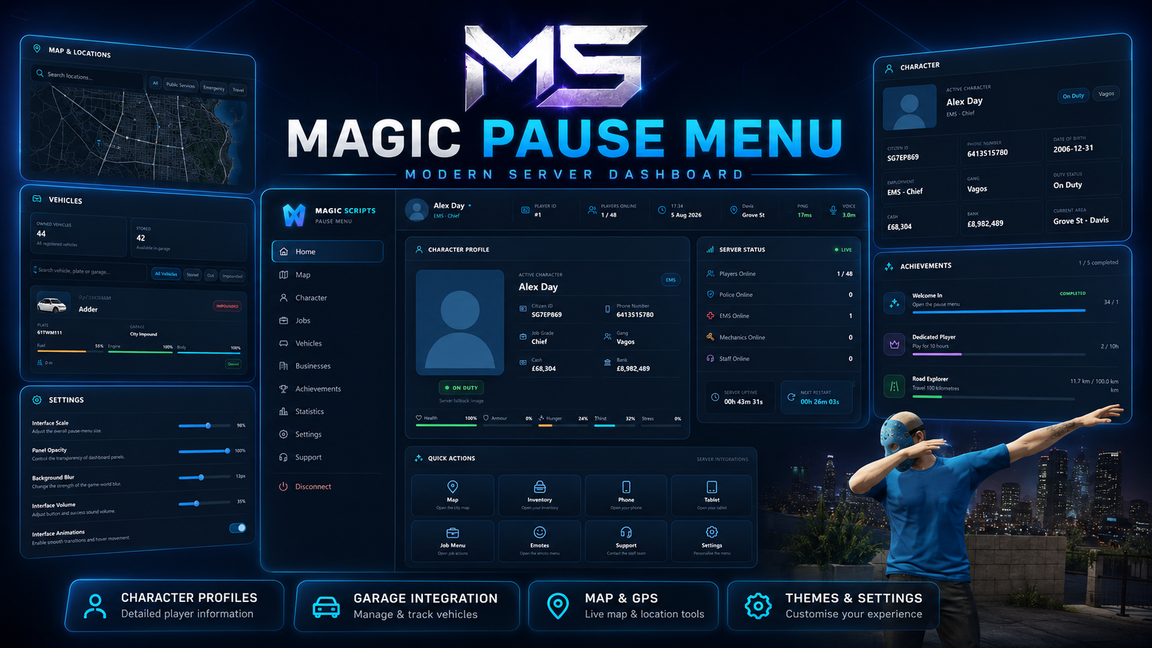 Magic Pause Menu – Advanced FiveM Player Dashboard
