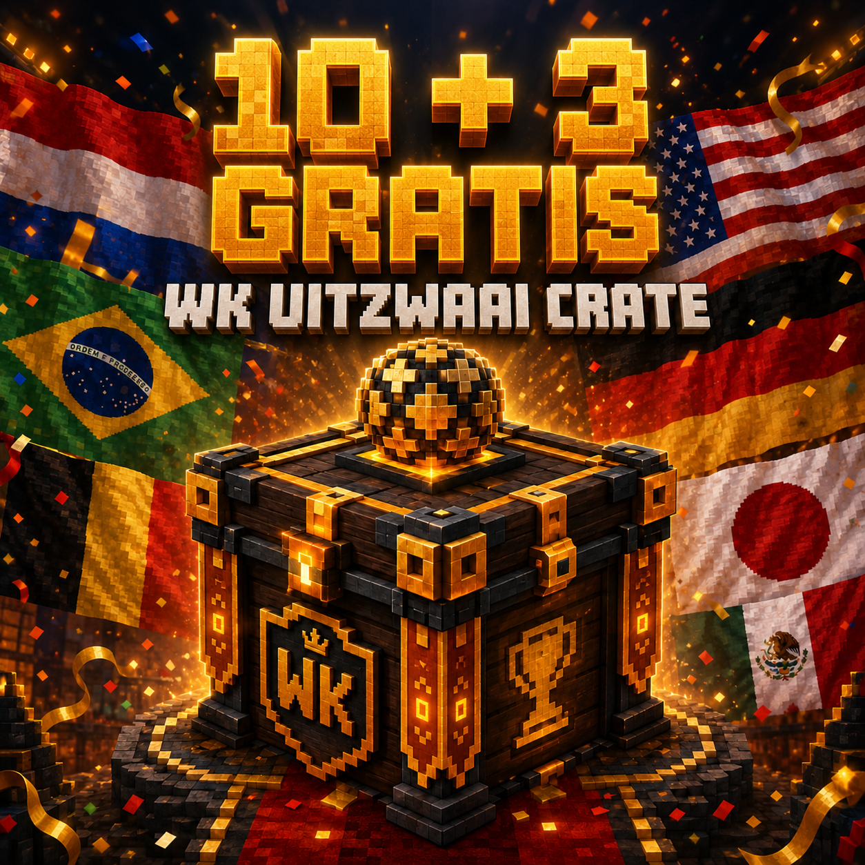 10x WK Uitzwaai Crate + 3 Gratis
