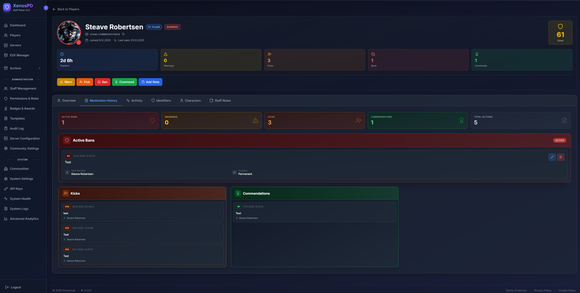 PrimeHost | Staff Panel | Game Panel Bridge