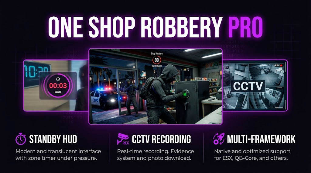 🏪  Shop Robbery System Pro With Camera System - QBCore and ESX