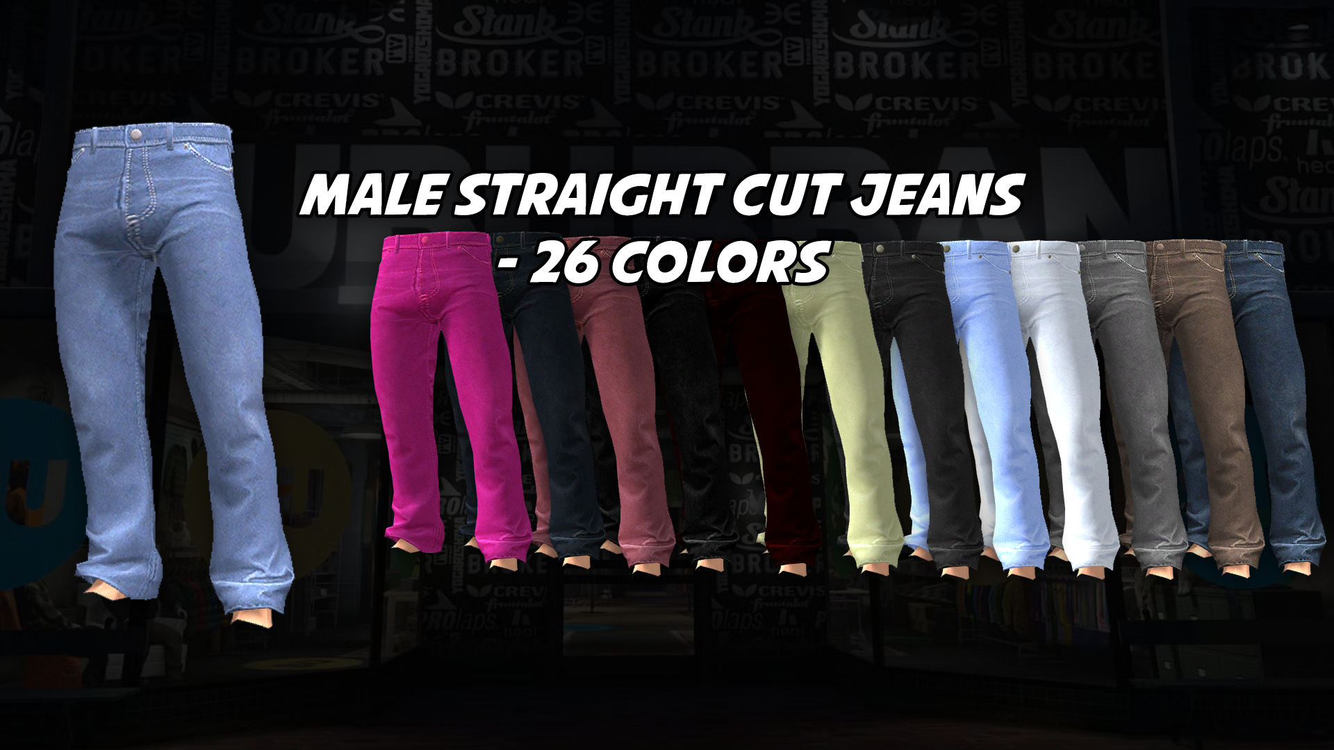 Male Straight Cut Jeans