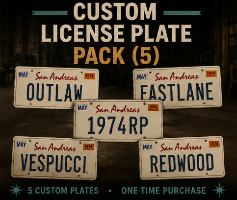 5 Custom License Plates (OTP)