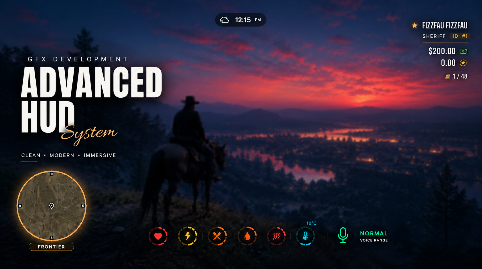 [Open Source] GFX HUD | RedM Player HUD | VORP & RSG & RedEM:RP | Minimap, Horse, Layout Editor