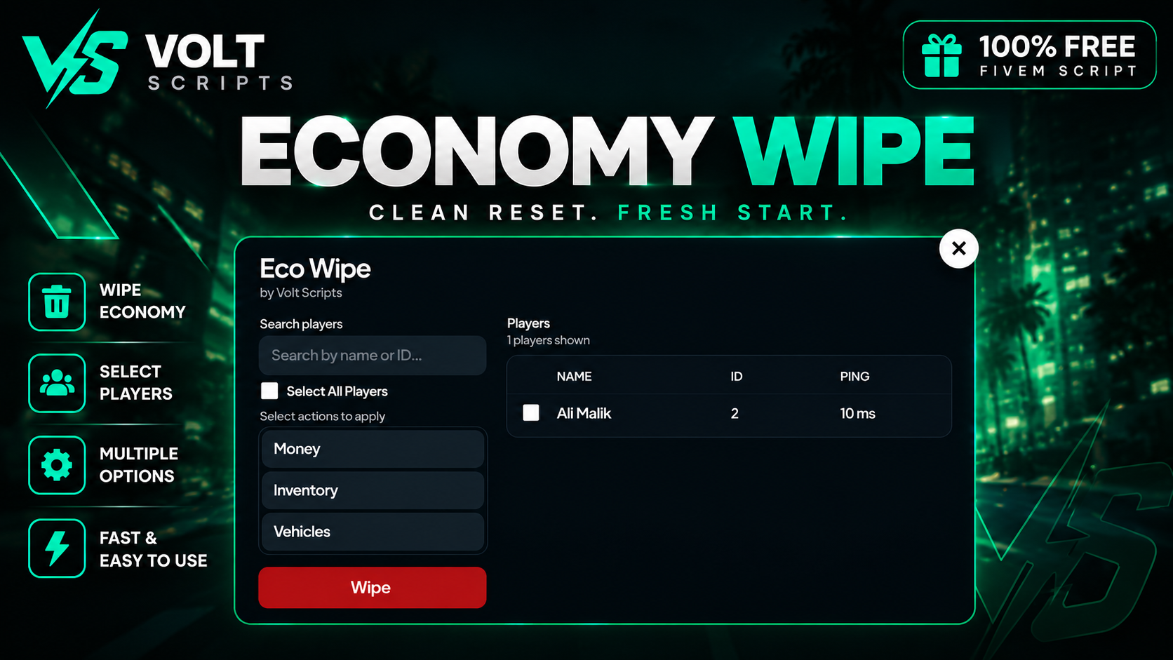 Economy Wipe (ESX/QB/QBOX)