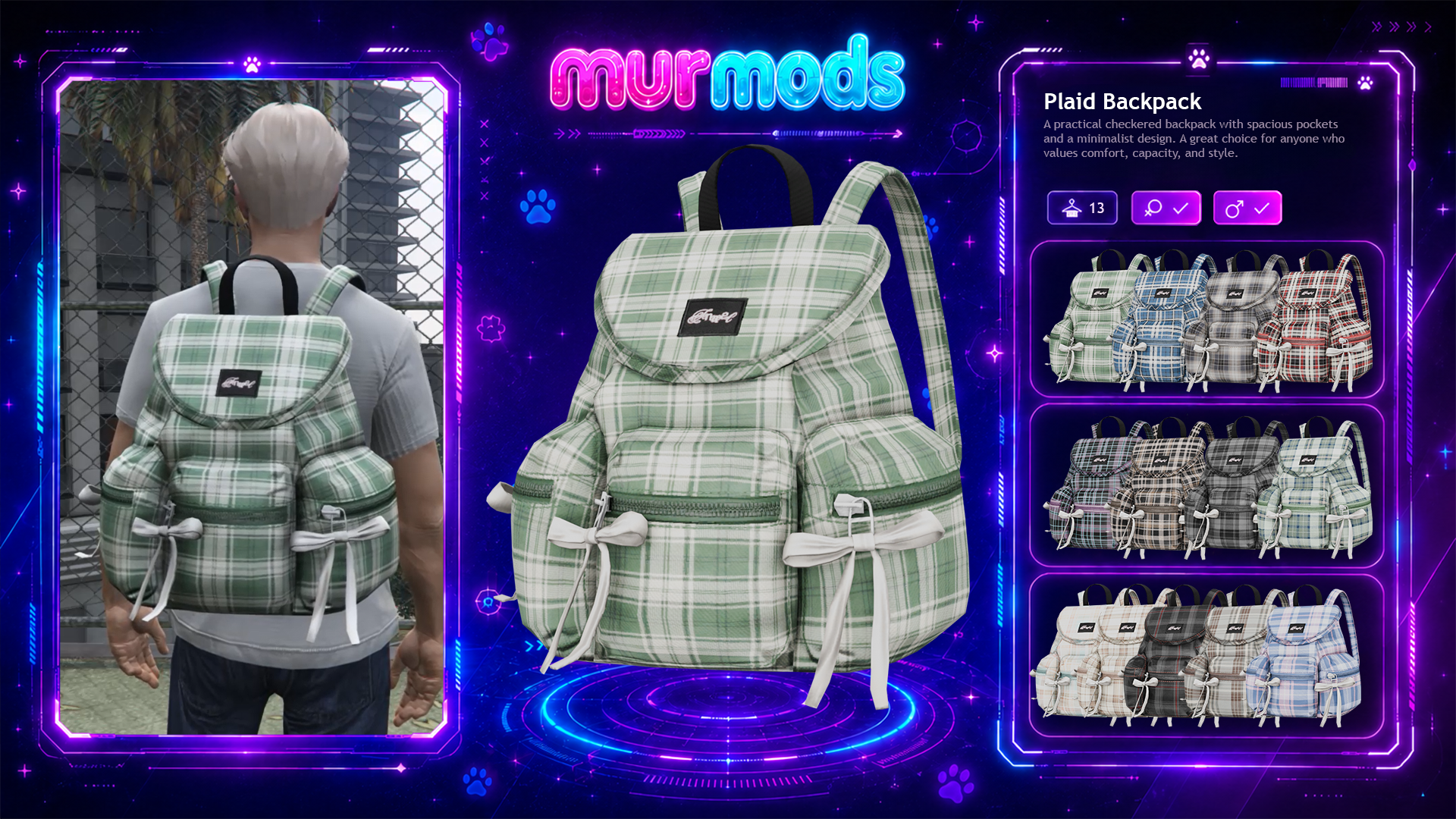 Plaid Backpack
