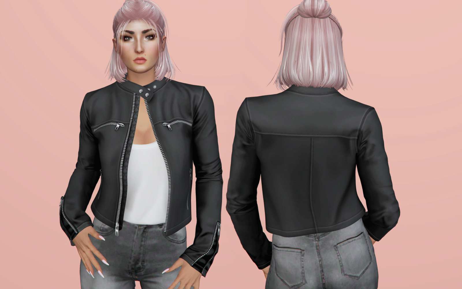 #007 Leather Jacket with Shirt