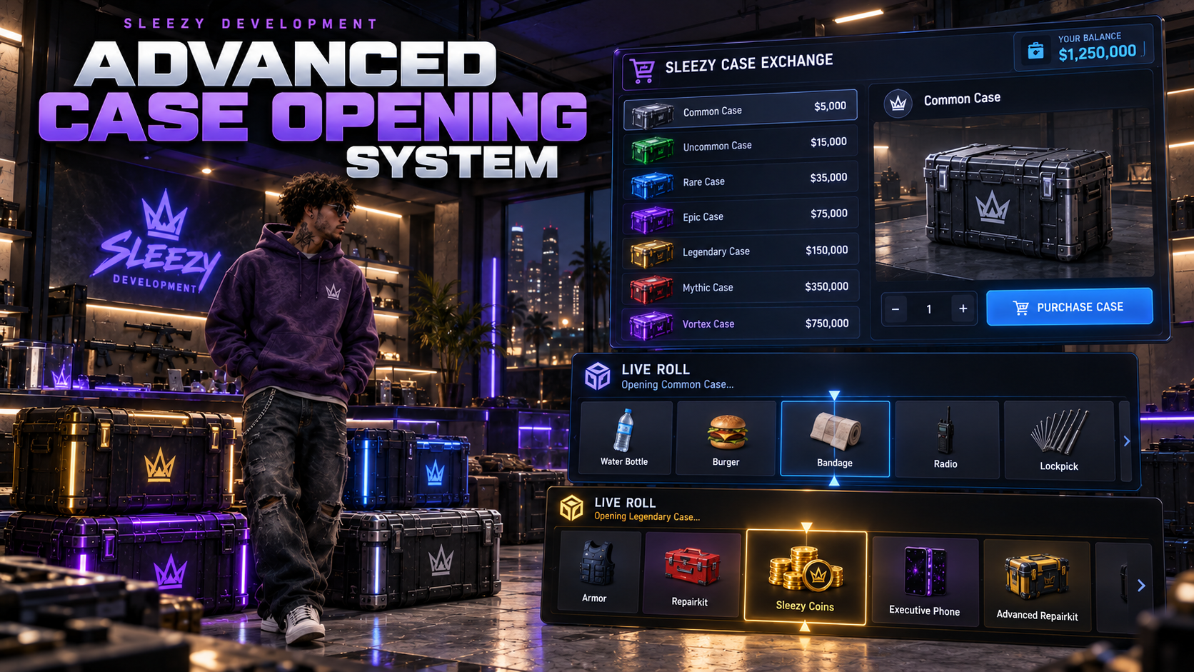 Sleezy Development • Advanced Case Opening System (ESX, QBCore, Qbox, & Standalone)