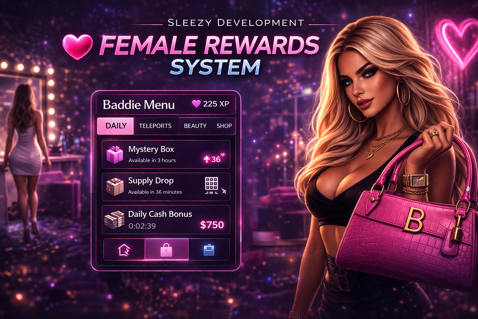 Sleezy Development • Female Rewards System (ESX, QBCore, Qbox, & Standalone)
