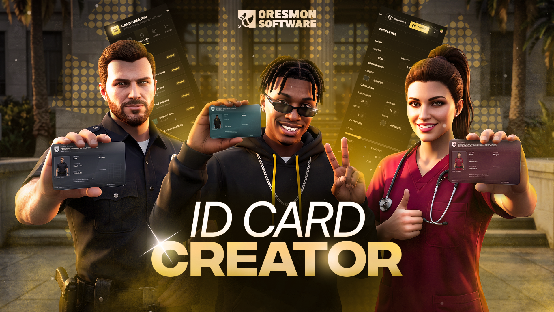BP- In-Game ID Card Creator - Card Printer  , 4 Custom Animation Open Source | bp