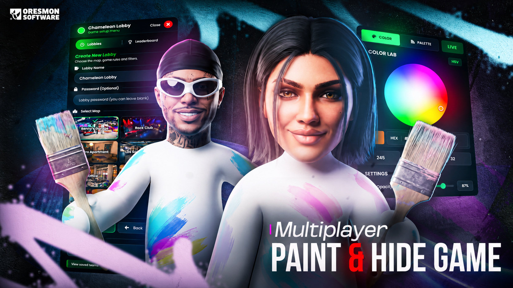 Frkn-Chameleon Painting Hide & Seek , 3 Custom Maps , Animations  , 3 Game Mods , Escrow | frkn